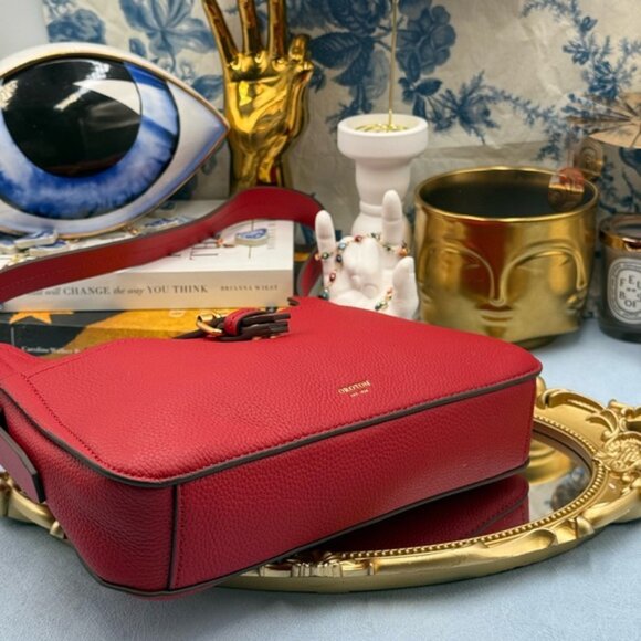 🆕 OROTON 🧿 NWOT Dylan Baguette Bag - Dark Ruby Calfskin Leather - Picture 16 of 16